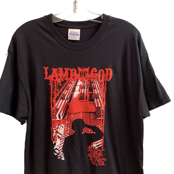 Vintage Lamb of God Caskets Band T Shirt Size Large Black Thrash Metal - Picture 3 of 9